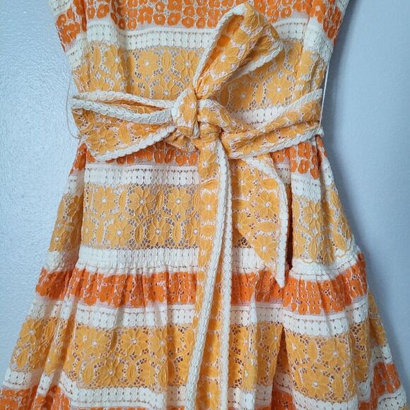 ZIMMERMANN JUDE TIERED LACE DRESS SZ Small Orange - Picture 16 of 16